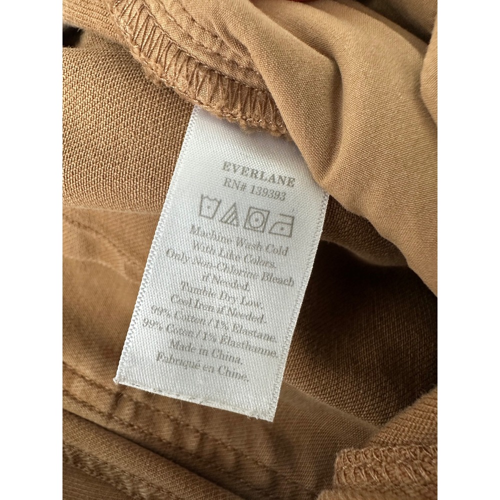 Everlane Utility Wide Leg Crop Pants Brown Ochre High Rise Cotton Twill Size 0 - Picture 4 of 5